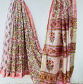 Blush Gulnaar Handblock Printed Maheshwari Silk Saree