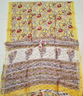 Haldi Phool Saaz Handblock Printed Maheshwari Silk Saree