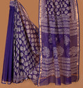 Deep Lavender Saaz , Handblock Printed Kot Saree